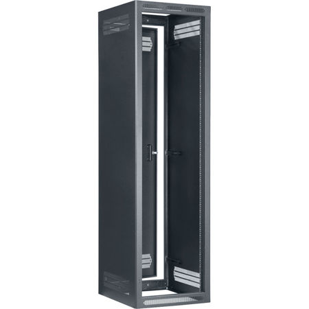 Lowell Manufacturing LFR-4427 44U 27" Enclosed Rack, Rear Door & 2x Fixed Rails