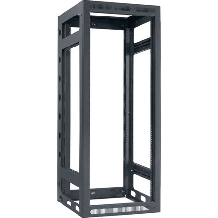 Lowell Manufacturing LGR 24U 27" Depth Gangable Rack without Rear Door, Black