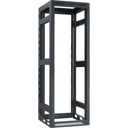 Lowell Manufacturing LGR 35U 27" Depth Gangable Rack without Rear Door, Black