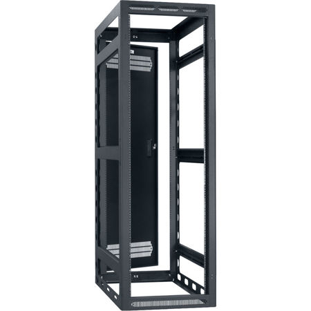 Lowell Manufacturing LGR 35U 32" Depth Gangable Rack with Rear Door, Black