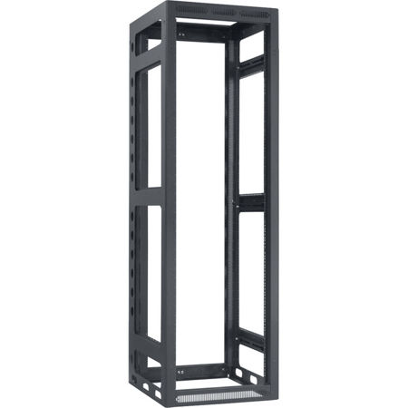 Lowell Manufacturing LGR 40U 27" Depth Gangable Rack without Rear Door, Black
