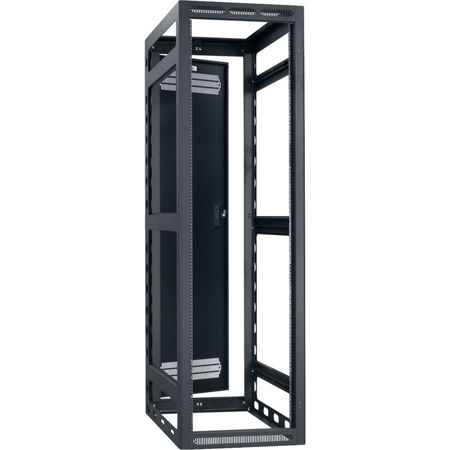 Lowell Manufacturing LGR 40U 32" Depth Gangable Rack with Rear Door, Black