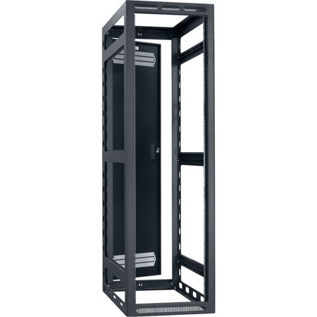 Lowell Manufacturing LGR 40U 36" Depth Gangable Rack with Rear Door, Black