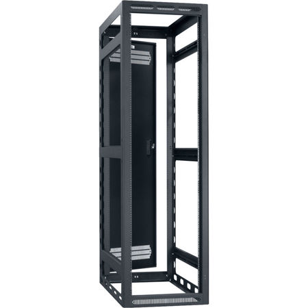 Lowell Manufacturing LGR 40U 42" Depth Gangable Rack with Rear Door, Black