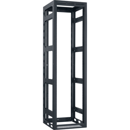 Lowell Manufacturing LGR 44U 27" Depth Gangable Rack without Rear Door, Black