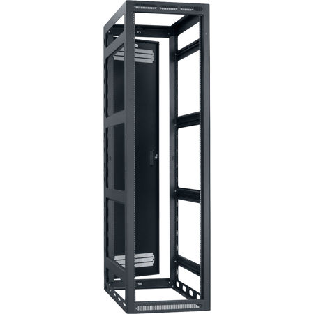 Lowell Manufacturing LGR 44U 42" Depth Gangable Rack with Rear Door, Black