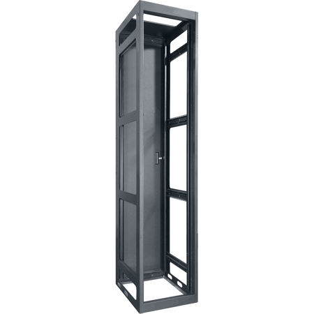 Lowell Manufacturing LGTR 54U 32" Depth Gangable Tall Rack with Rear Door, Black