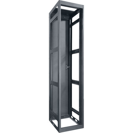 Lowell Manufacturing LGTR 54U 36" Depth Gangable Tall Rack with Rear Door, Black