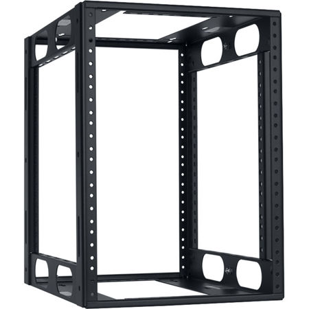 Lowell Manufacturing LHFR-814 8U Half Rack, 14" Depth, 125 Lbs Capacity, Black