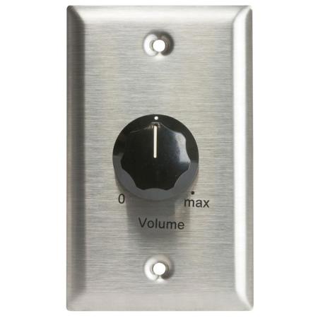 Lowell Manufacturing LPD-1500S 10W 1500 Ohms Wirewound L-Pad Control with Standard Style 1-Gang Wall Plate, Stainless