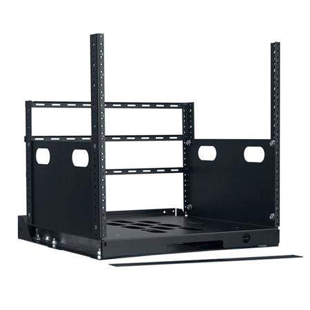 Lowell Manufacturing LPOR4-1019 10U Pull-Out Rack with 4 Slides, 19" Depth,Black