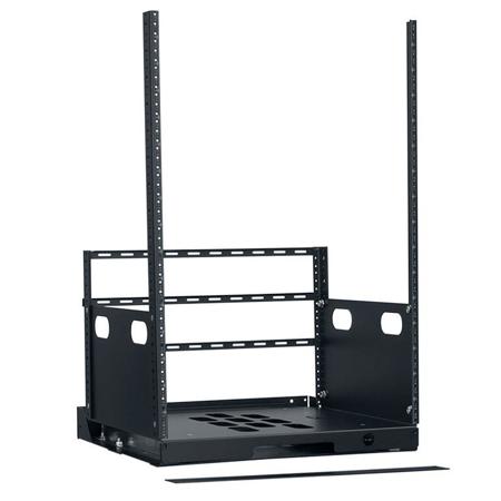 Lowell Manufacturing LPOR4-1619 16U Pull-Out Rack with 4 Slides, 19" Depth,Black