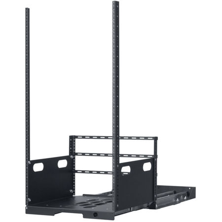 Lowell Manufacturing LPOR4-2119 21U Pull-Out Rack with 4 Slides, 19" Depth,Black