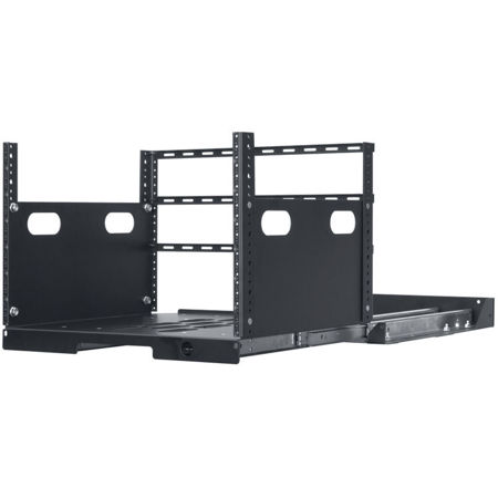 Lowell Manufacturing LPOR4-719 7U Pull-Out Rack with 4 Slides, 19" Depth, Black