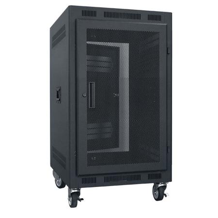 Lowell Manufacturing LPR-1422FV 14U Portable Rack Unit, Fully-Vented Door, 22" Depth, Black