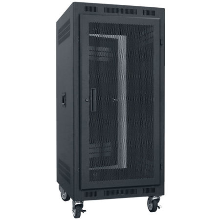Lowell Manufacturing LPR-2122FV 21U Rack Unit, Fully-Vented Door,22" Depth,Black