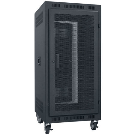 LPR-2127FV 21U Portable Rack Unit, Fully-Vented Door, 27" Depth, Black