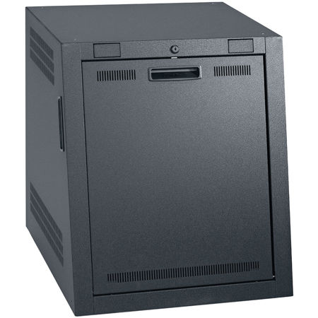 Lowell Manufacturing LPSR-1226 12U Roll-Out Studio Rack with 1 Pair Fixed Rails, 25.5" Deep, Black