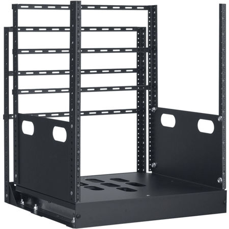 Lowell Manufacturing LPTR2-1219 12U Pull & Turn Rack, 2-Slides, 19" Depth, Black