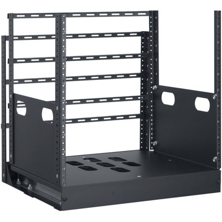 Lowell Manufacturing LPTR4-1019 10U Pull & Turn Rack, 4-Slides, 19" Depth, Black