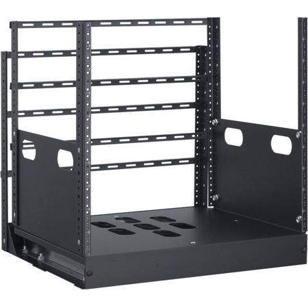 Lowell Manufacturing LPTR4-1023 10U Pull & Turn Rack, 4-Slides, 23" Depth, Black