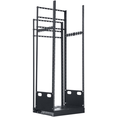 Lowell Manufacturing LPTR4-3019 30U Pull & Turn Rack, 4-Slides, 19" Depth, Black