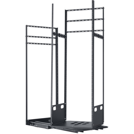Lowell Manufacturing LPTR4-3023 30U Pull & Turn Rack, 4-Slides, 23" Depth, Black