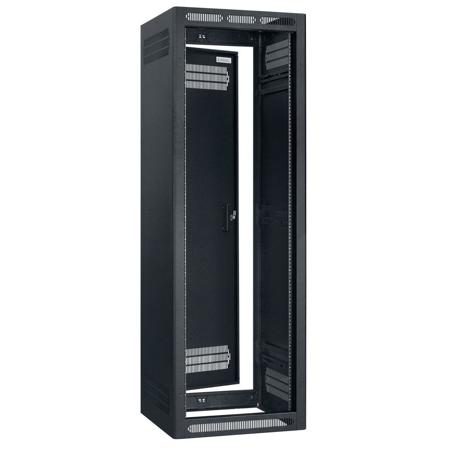 Lowell Manufacturing LSER-3527 35U Seismic Rack with 1 Pair Adjustable Rails, 27" Depth, Black