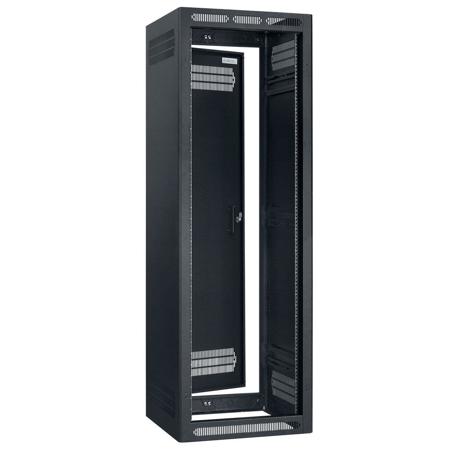 Lowell Manufacturing LSER-3532 35U Rack, 2 Pair Adjustable Rails, 32" Deep,Black