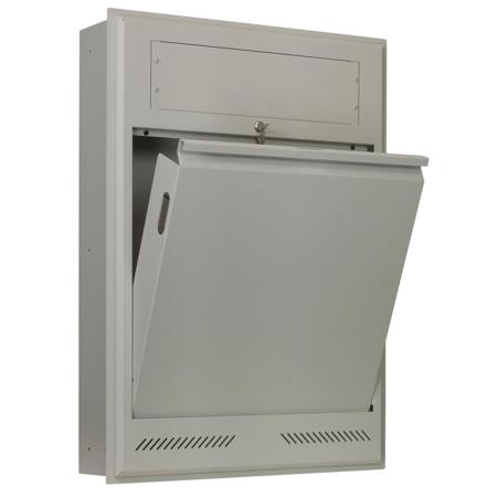 Lowell Manufacturing LTR-320R 3U Tilt-Out Recessed Wall Rack, 24x35x7", Gray