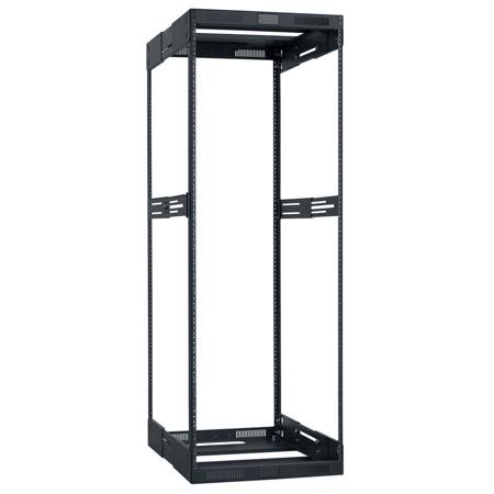 Lowell Manufacturing LVR30-1421 30U Slim Rack, Variable Depth,14"-21" Deep,Black