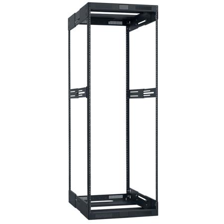 Lowell Manufacturing LVR30-2128 30U Slim Rack, Variable Depth,21"-28" Deep,Black