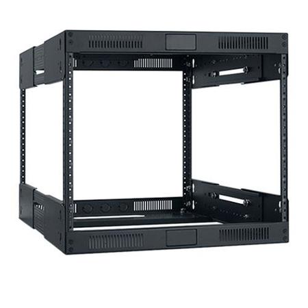 Lowell Manufacturing LVR8-2128 8U Slim Rack with Variable Depth, Expands from 21"-28" Deep, Black