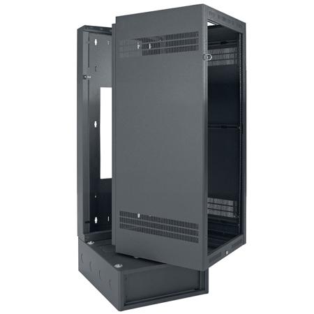 Lowell Manufacturing LWBR-2432 24U Wall Rack with Base, 32" Depth, Black