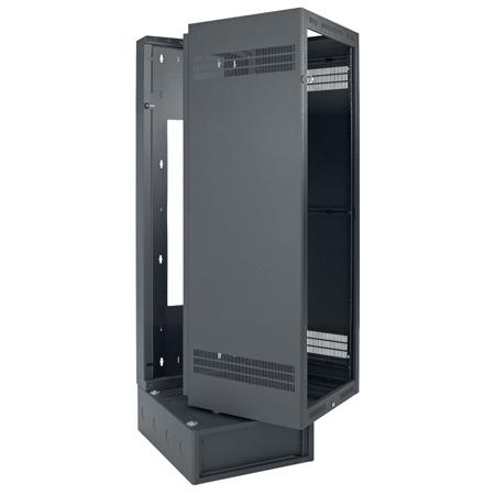 Lowell Manufacturing LWBR-3528 35U Wall Rack with Base, 28" Depth, Black