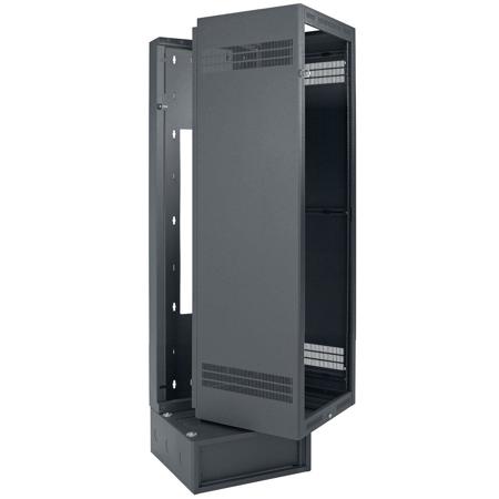 Lowell Manufacturing LWBR-4022 40U Wall Rack with Base, 32" Depth, Black
