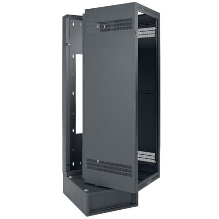 Lowell Manufacturing LWBR-4032 40U Wall Rack with Base, 32" Depth, Black
