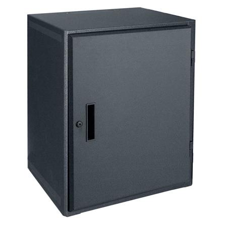LWER-1018 10U Wall-Mount Rack with 1 Pair Fixed Rails, Solid Front Door, 18" Depth, Black