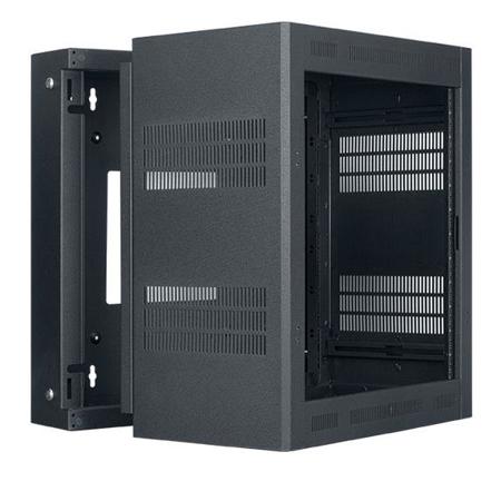 Lowell Manufacturing LWR-1219 12U Rack-Sectional Wall Mount, 19" Deep, Black