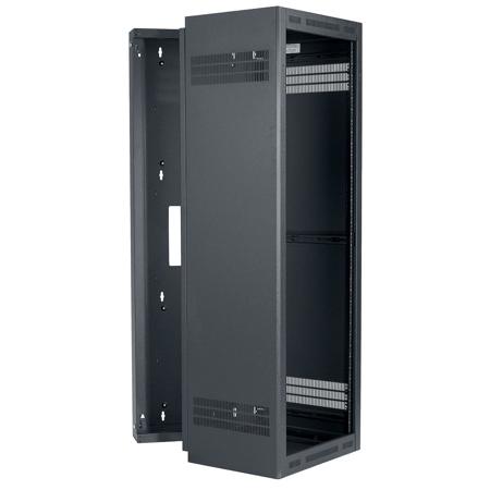 Lowell Manufacturing LWR-3519 35U Rack-Sectional Wall Mount with 1 Pair Adjustable Rails, 19" Deep, Black