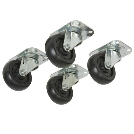 Lowell Manufacturing LXR-C3S 3" Standard Swivel Casters for LXR/LVR Series Racks, 4 Non-Locking, 4 Pack
