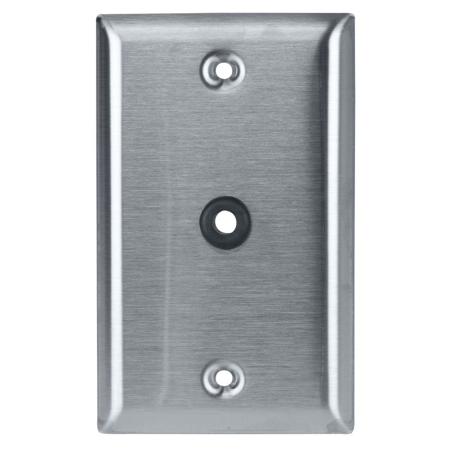 Lowell Manufacturing MCP14 One-Gang Stainless Steel Wall Plate with 0.38" Center Hole Punched