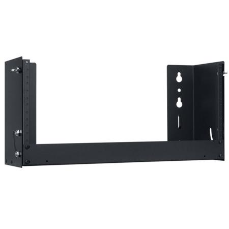 Lowell Manufacturing PFR-46 4U Pivot-Frame Wall Rack, 6" Deep, Black