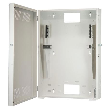 Lowell Manufacturing RCC-3436 Remote Consolidation Wall Mount Cabinet with Shallow Door, 3U + 4U, 30"D Usable, Network Gray