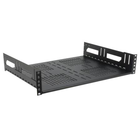 Lowell Manufacturing RMK218-LFP 2U Rackmount Hinged Steel Shelf Kit without Custom Face Plate for Non-Rackmount Equipment, 18" Depth