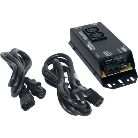 Lowell Manufacturing RPC-P15U 15A Pass-Through Remote Power Control, IEC C13 Duplex Outlet, 2x 6' Cords