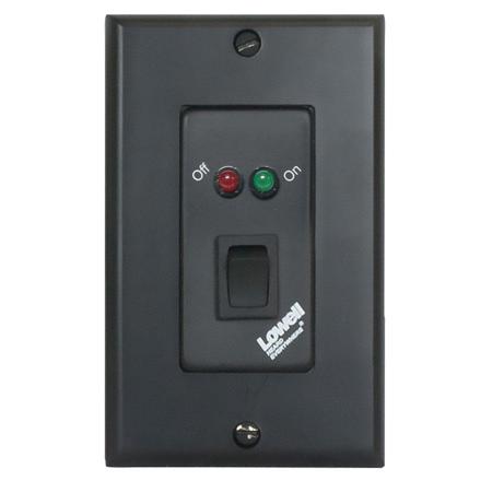 Lowell Manufacturing RPSB2-MP-RJ SPST Low Voltage Rocker Switch with RJ45 Connector, Momentary Closure, 2 Status LED, 1-Gang Wall Plate, Black