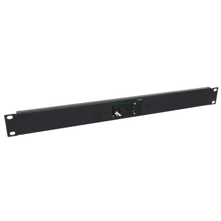 Lowell Manufacturing RPSB2-MR-RJ SPST Low Voltage Rocker Switch with RJ45 Connector, Momentary Closure, 2 Status LED, 1U Rackmount Panel, Black