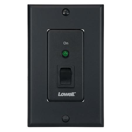 Lowell Manufacturing RPSB-MP SPST Low Voltage Rocker Switch with Momentary Closure, 1 Status LED, 1-Gang Wall Plate, Black