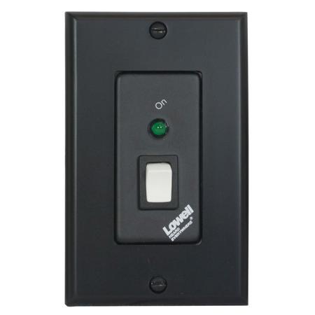 Lowell Manufacturing RPSB-P SPST Rocker Switch, Maintained Closure, 1 LED, Black